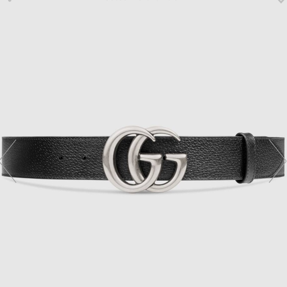 Women’s Leather Gucci Belt with Double G buckle